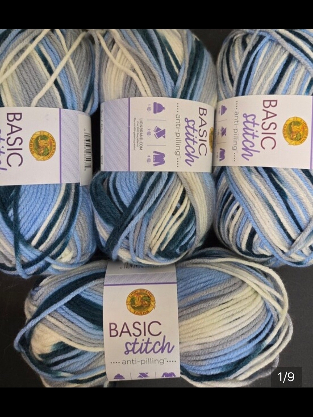 Basic Stitch Anti-Pilling Variegated Blue Yarn - Lion Brand